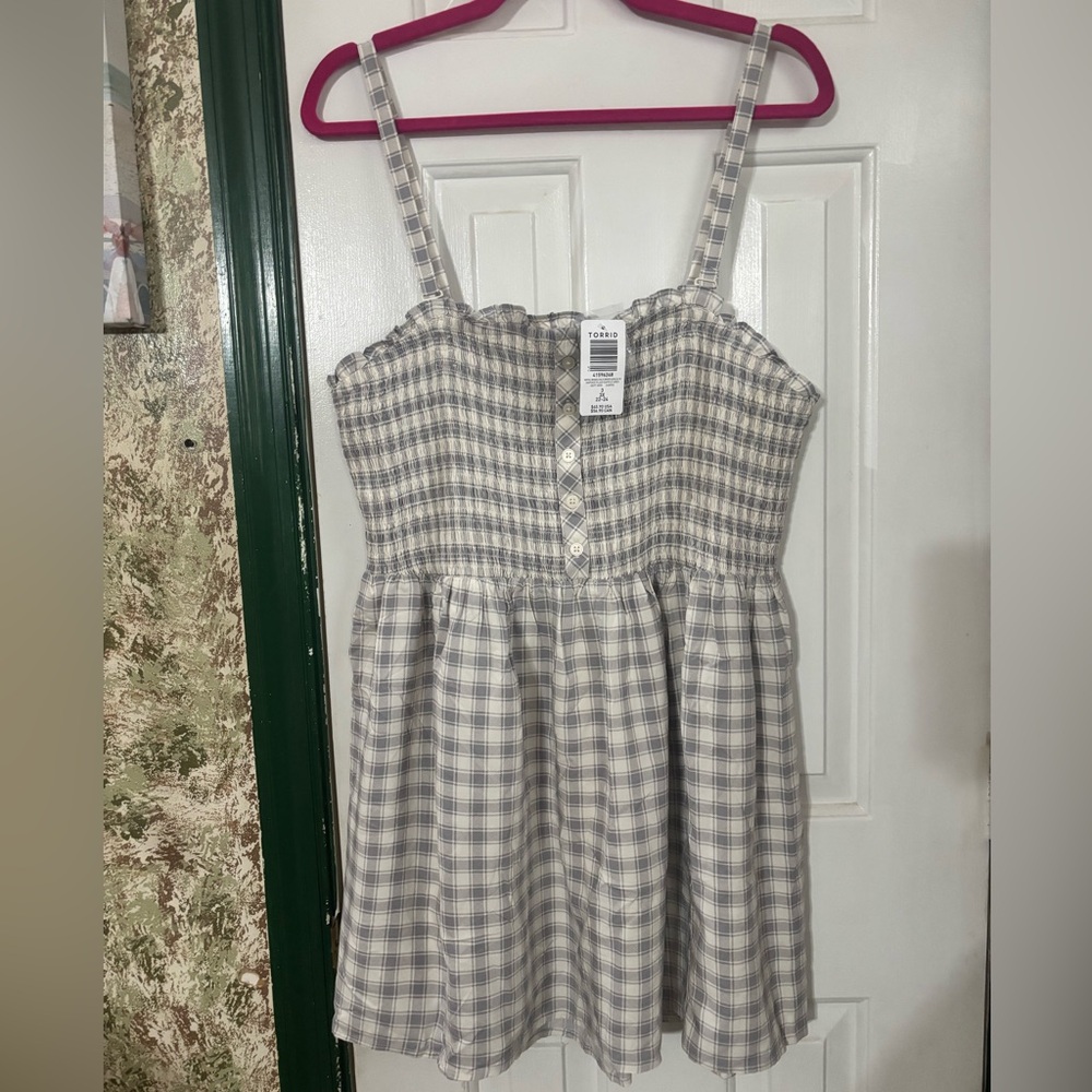 NWT Torrid Gray Plaid Top